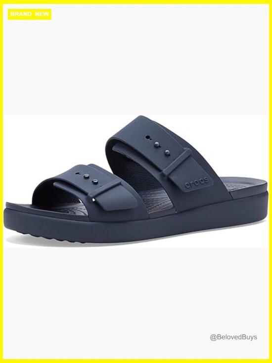 Shoes - Women's Brooklyn Buckle Low Slide Sandals, Slip-On, TPU Upper, Rubber Sole